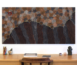Aboriginal Art by Shanna Napanangka Williams, Seven Sisters Dreaming, 152x76cm - ART ARK®