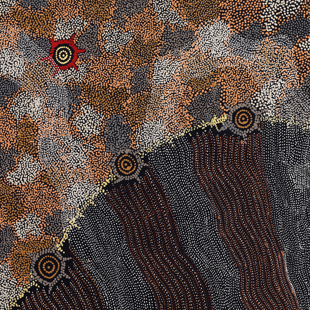 Aboriginal Artwork by Shanna Napanangka Williams, Seven Sisters Dreaming, 152x76cm