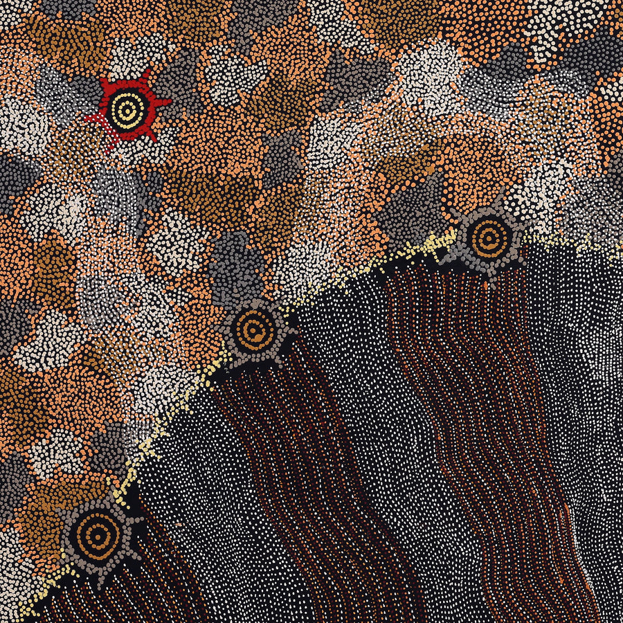 Aboriginal Artwork by Shanna Napanangka Williams, Seven Sisters Dreaming, 152x76cm