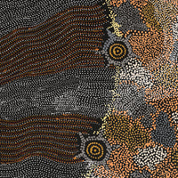 Aboriginal Artwork by Shanna Napanangka Williams, Seven Sisters Dreaming, 152x76cm