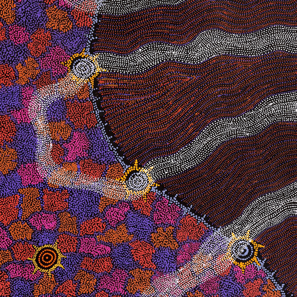 Aboriginal Artwork by Shanna Napanangka Williams, Seven Sisters Dreaming, 183x76cm