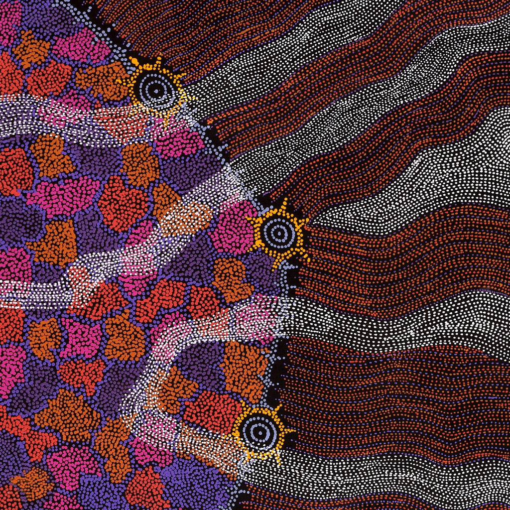 Aboriginal Artwork by Shanna Napanangka Williams, Seven Sisters Dreaming, 183x76cm
