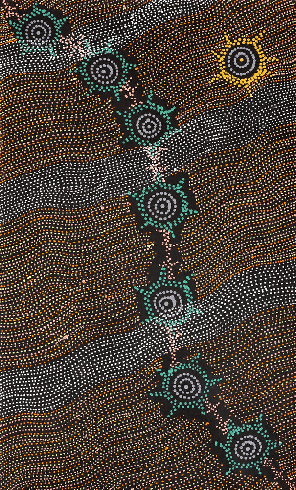 Aboriginal Artwork by Shanna Napanangka Williams, Seven Sisters Dreaming, 76x46cm
