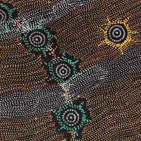 Aboriginal Artwork by Shanna Napanangka Williams, Seven Sisters Dreaming, 76x46cm