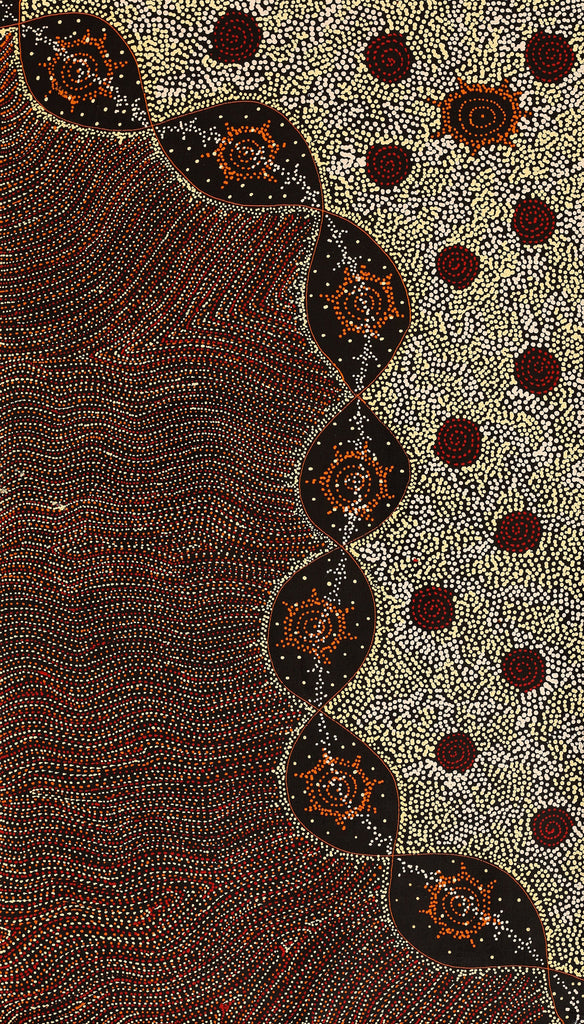 Aboriginal Artwork by Shanna Napanangka Williams, Star or Seven Sisters Dreaming, 107x61cm