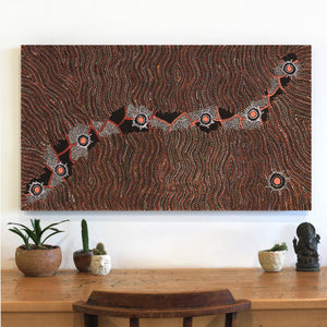 Aboriginal Art by Shanna Napanangka Williams, Star or Seven Sisters Dreaming, 107x61cm - ART ARK®