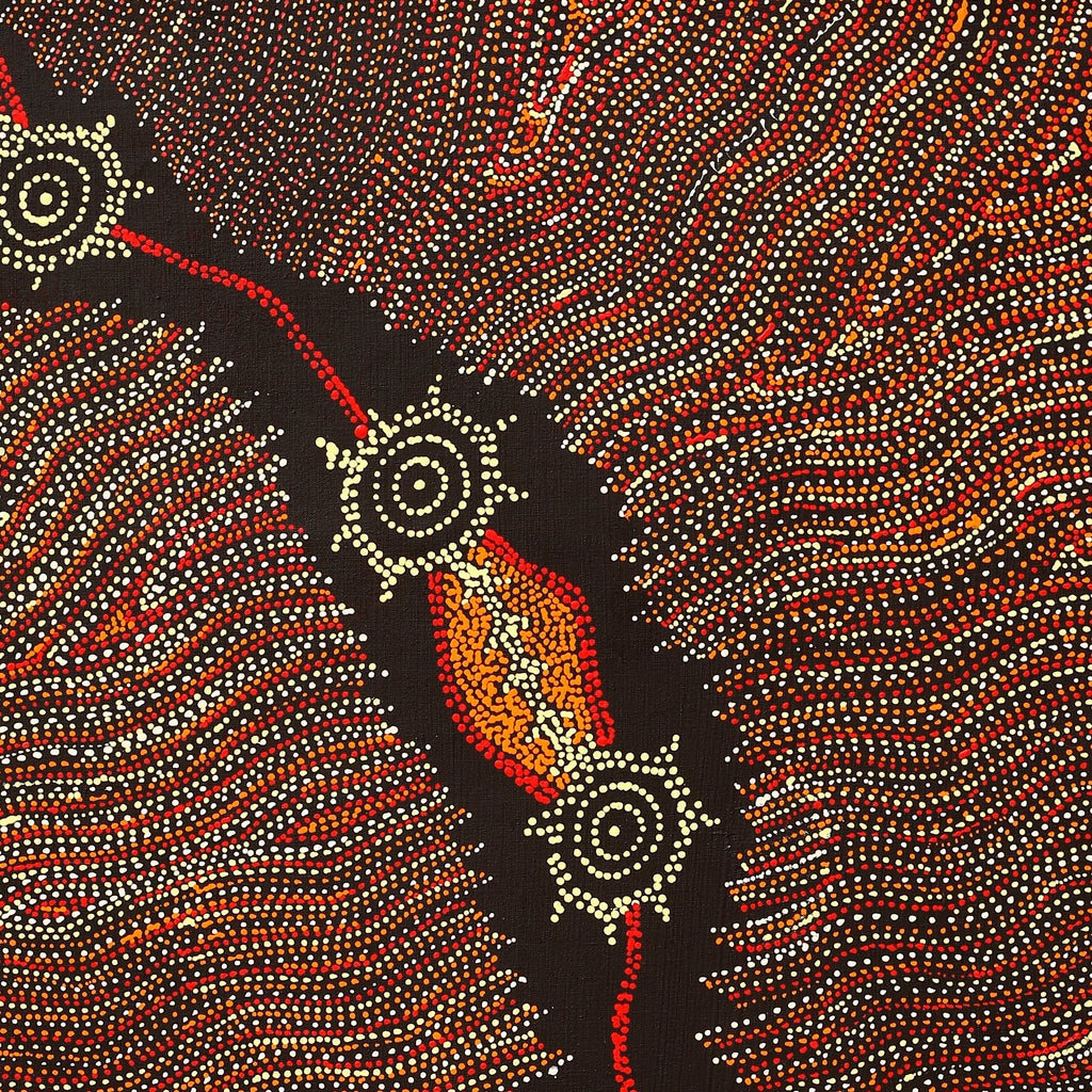 Aboriginal Artwork by Shanna Napanangka Williams, Star or Seven Sisters Dreaming, 107x91cm