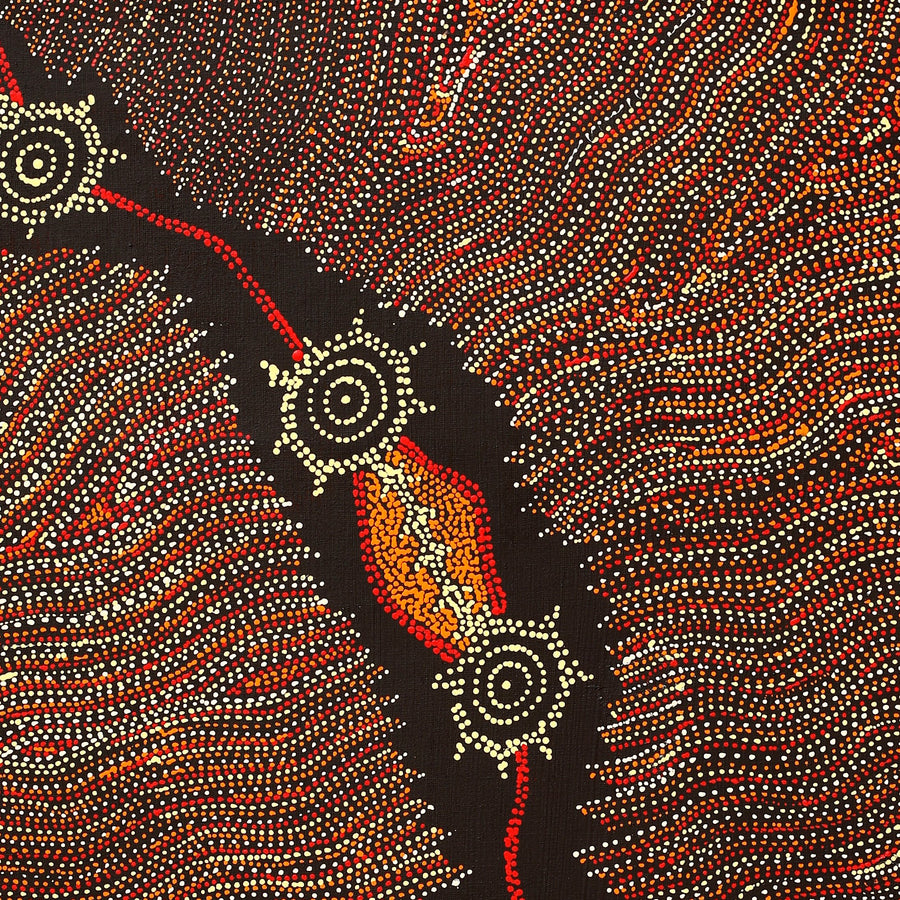 Aboriginal Artwork by Shanna Napanangka Williams, Star or Seven Sisters Dreaming, 107x91cm