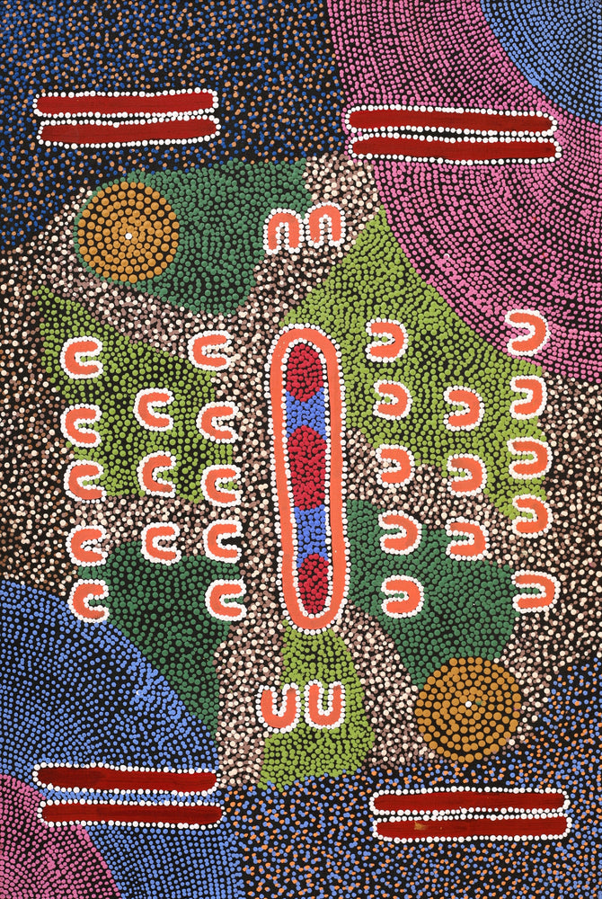 Aboriginal Artwork by Sharelle Napangardi Dixon, Karnta Jukurrpa (Womens Dreaming), 91x61cm