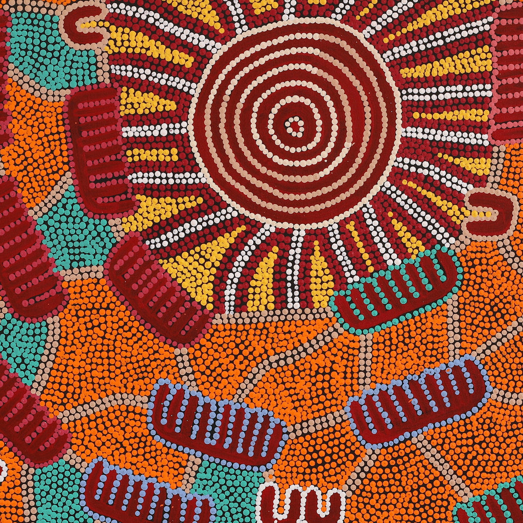 Aboriginal Artwork by Sharelle Napangardi Dixon, Karnta Jukurrpa (Womens Dreaming), 91x76cm