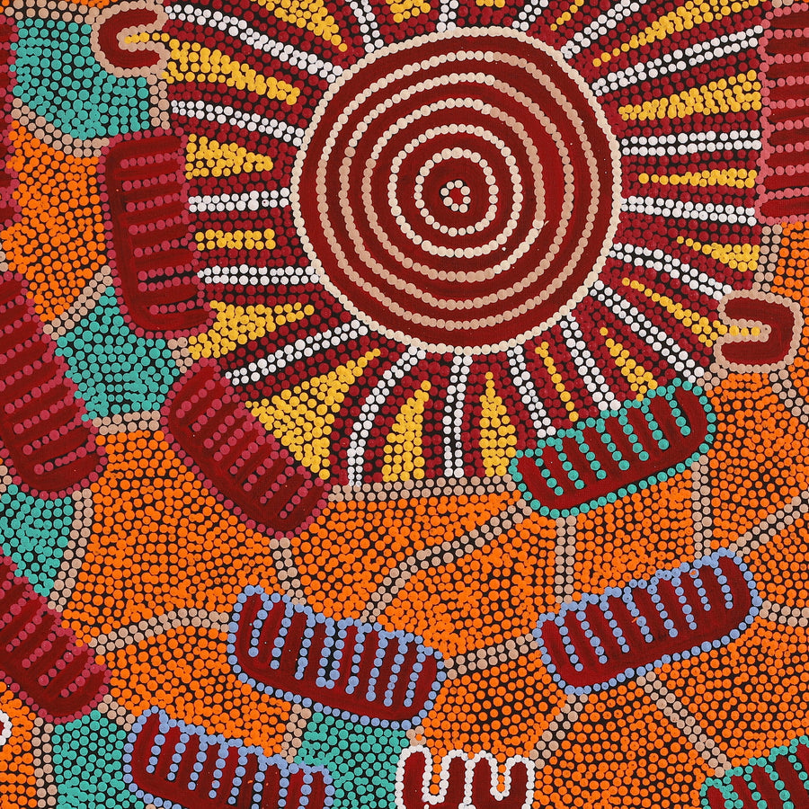 Aboriginal Artwork by Sharelle Napangardi Dixon, Karnta Jukurrpa (Womens Dreaming), 91x76cm