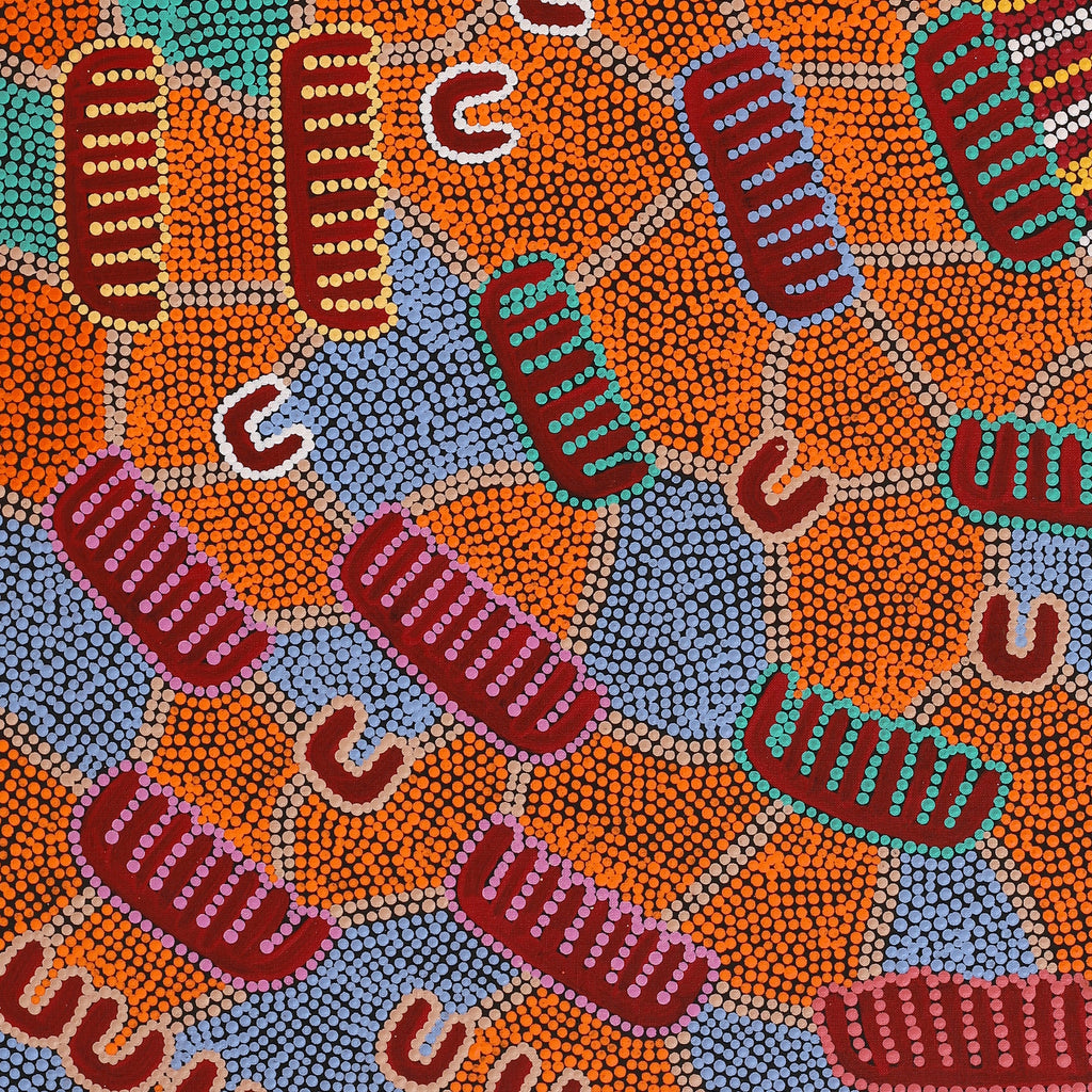 Aboriginal Artwork by Sharelle Napangardi Dixon, Karnta Jukurrpa (Womens Dreaming), 91x76cm