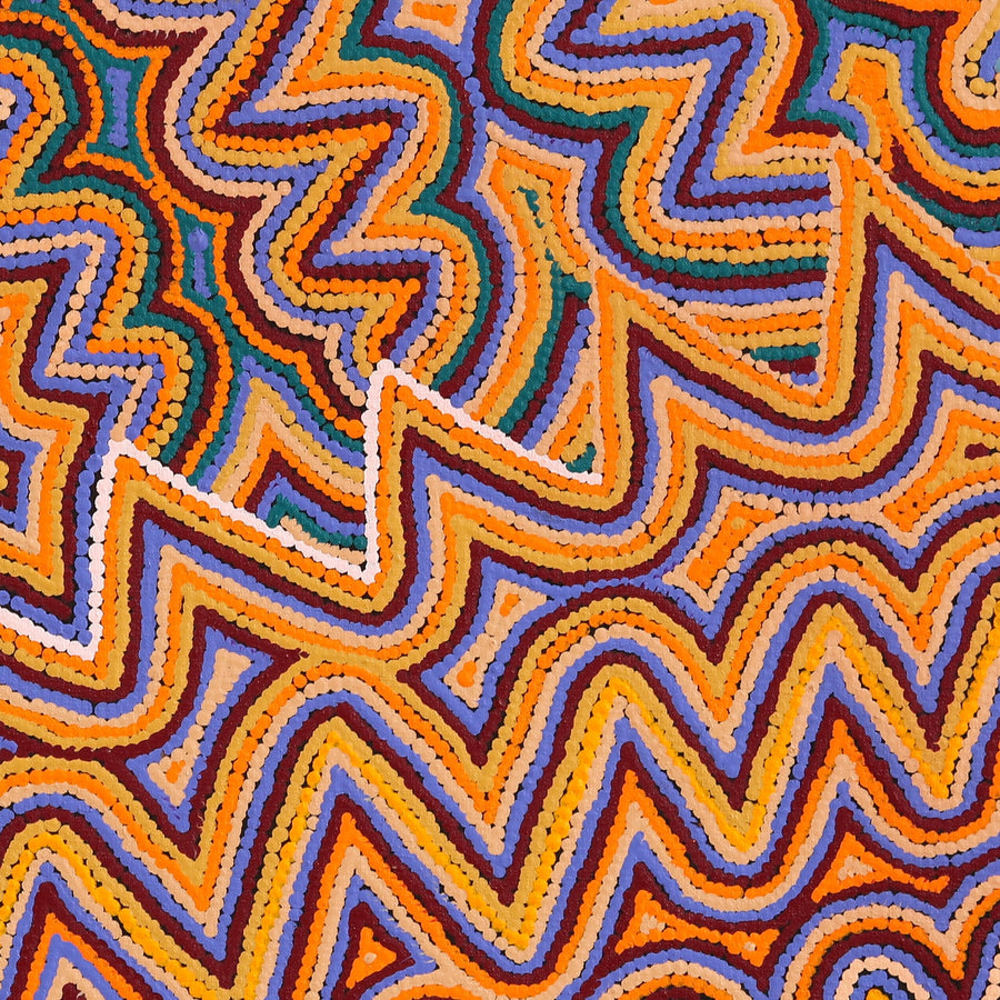 Aboriginal Artwork by Shirley Nampijinpa Turner, Pikilyi Jukurrpa (Vaughan Springs Dreaming), 76x76cm