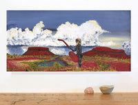 Aboriginal Artwork by Simon Jampijinpa Brown, Nguru Nyirrpi-wana (Country around Nyirrpi), 61x30cm