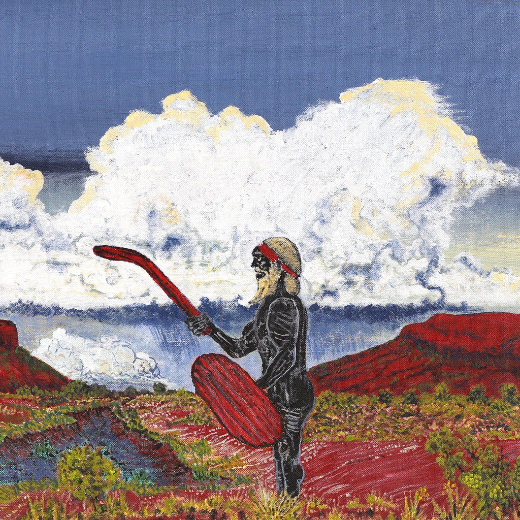 Aboriginal Artwork by Simon Jampijinpa Brown, Nguru Nyirrpi-wana (Country around Nyirrpi), 61x30cm