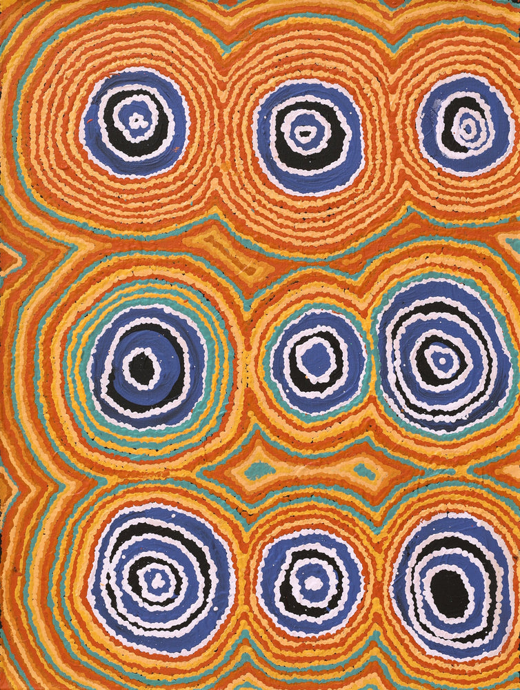 Aboriginal Artwork by Simone Nampijinpa Brown, Ngapa Jukurrpa (Water Dreaming) - Puyurru, 61x46cm