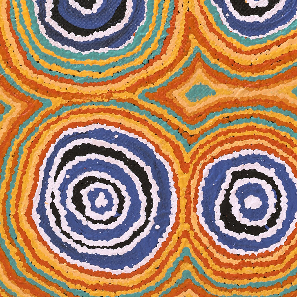 Aboriginal Artwork by Simone Nampijinpa Brown, Ngapa Jukurrpa (Water Dreaming) - Puyurru, 61x46cm
