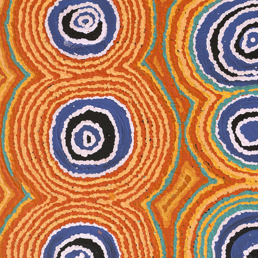 Aboriginal Artwork by Simone Nampijinpa Brown, Ngapa Jukurrpa (Water Dreaming) - Puyurru, 61x46cm