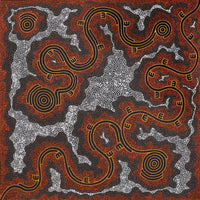 Aboriginal Artwork by Stephanie Napurrurla Nelson, Janganpa Jukurrpa (Brush-tail Possum Dreaming) - Mawurrji, 107x107cm