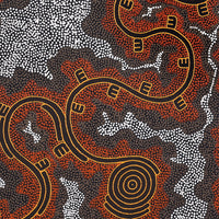 Aboriginal Artwork by Stephanie Napurrurla Nelson, Janganpa Jukurrpa (Brush-tail Possum Dreaming) - Mawurrji, 107x107cm