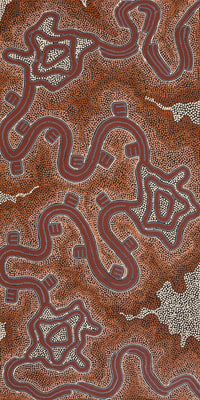 Aboriginal Artwork by Stephanie Napurrurla Nelson, Janganpa Jukurrpa (Brush-tail Possum Dreaming) - Mawurrji, 122x61cm