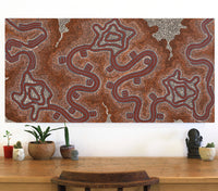 Aboriginal Artwork by Stephanie Napurrurla Nelson, Janganpa Jukurrpa (Brush-tail Possum Dreaming) - Mawurrji, 122x61cm
