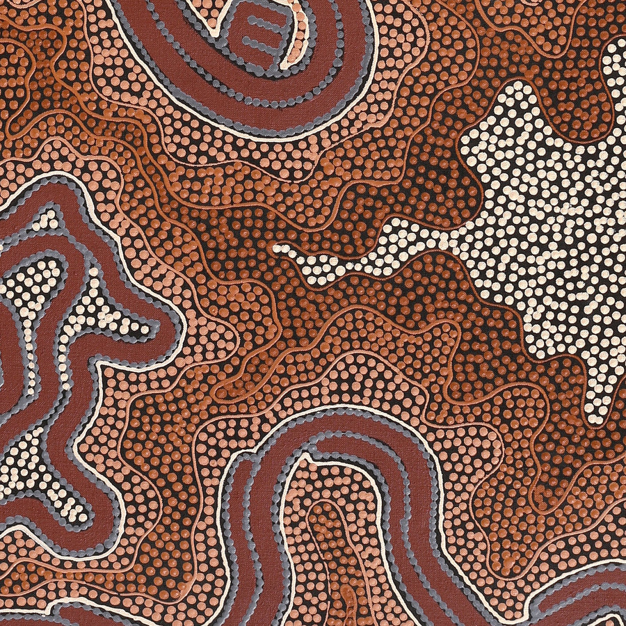 Aboriginal Artwork by Stephanie Napurrurla Nelson, Janganpa Jukurrpa (Brush-tail Possum Dreaming) - Mawurrji, 122x61cm