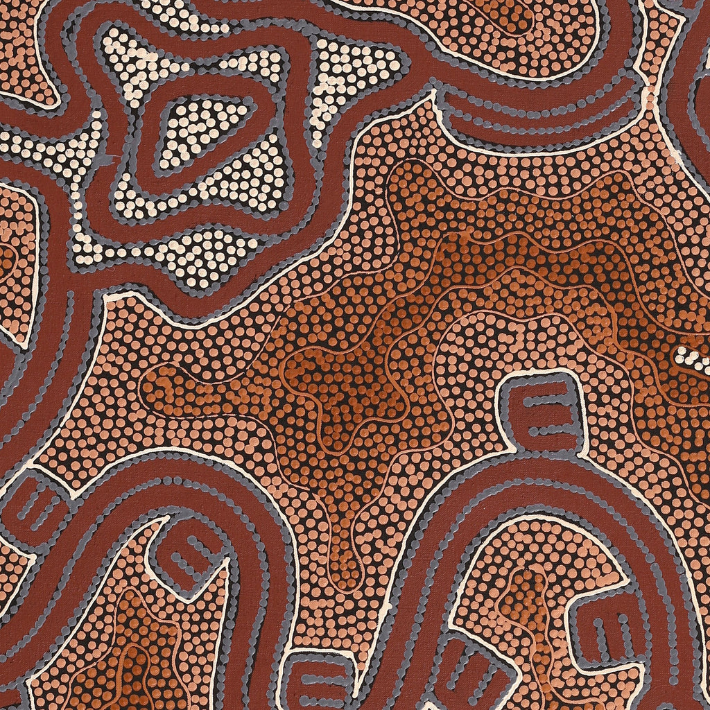 Aboriginal Artwork by Stephanie Napurrurla Nelson, Janganpa Jukurrpa (Brush-tail Possum Dreaming) - Mawurrji, 122x61cm
