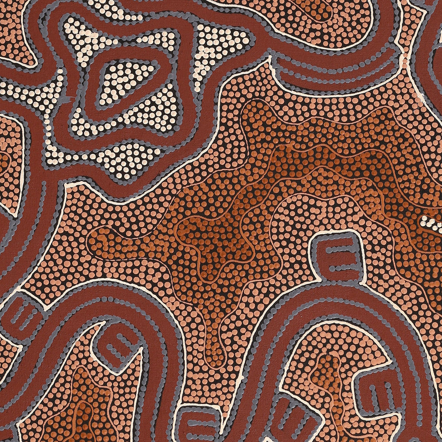 Aboriginal Artwork by Stephanie Napurrurla Nelson, Janganpa Jukurrpa (Brush-tail Possum Dreaming) - Mawurrji, 122x61cm