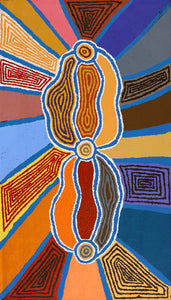 Aboriginal Artwork by Stephen Jakamarra Walker, Pirlarla Jukurrpa (Dogwood Tree Bean Dreaming), 107X61cm - ART ARK®