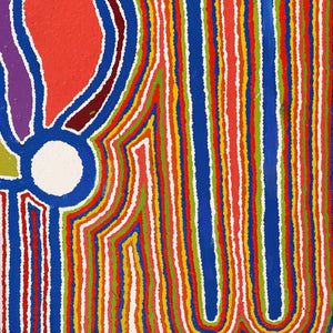 Aboriginal Artwork by Stephen Jakamarra Walker, Pirlarla Jukurrpa (Dogwood Tree Bean Dreaming), 107x76cm - ART ARK®