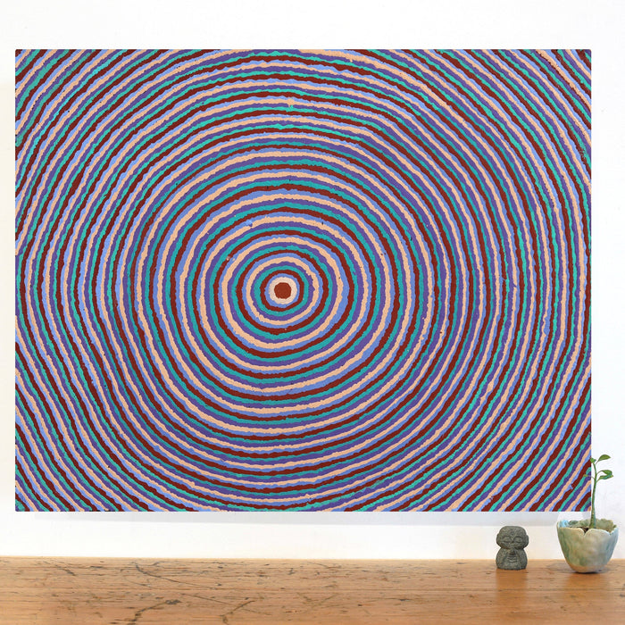 Aboriginal Art by Stephen Jakamarra Walker, Pirlarla Jukurrpa (Dogwood Tree Bean Dreaming), 76X61cm - ART ARK®