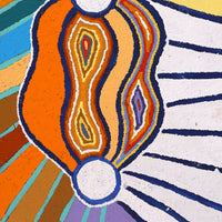 Aboriginal Artwork by Stephen Jakamarra Walker, Pirlarla Jukurrpa (Dogwood Tree Bean Dreaming), 91x61cm