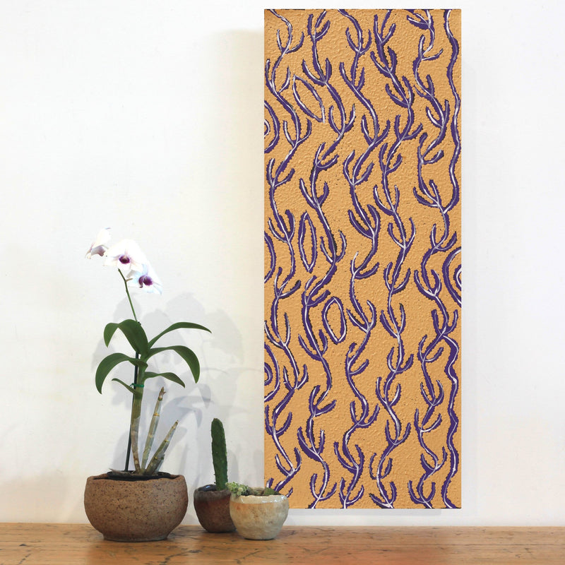 Aboriginal Artwork by Susie Nangala Watson, Mina Mina Dreaming, 76x30cm