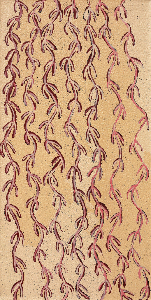 Aboriginal Artwork by Susie Nangala Watson, Mina Mina Dreaming, 91x46cm