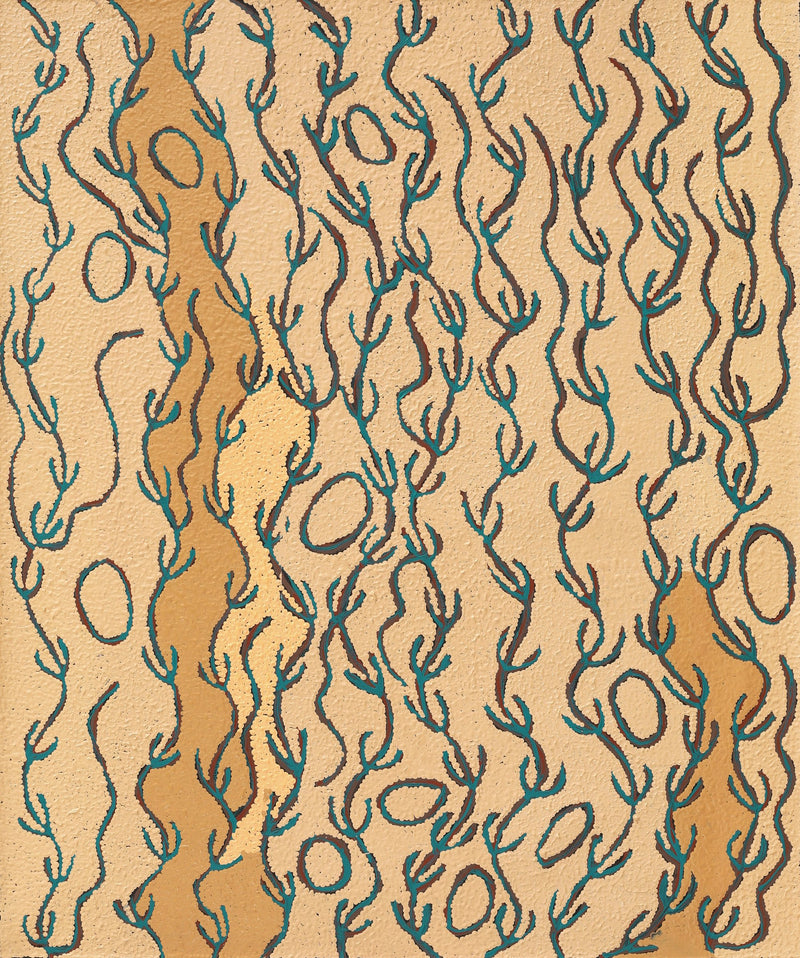 Aboriginal Artwork by Susie Nangala Watson, Mina Mina Dreaming, 91x76cm