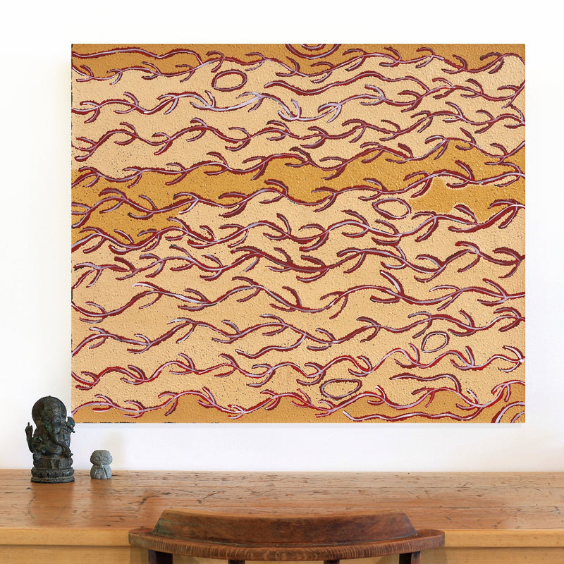 Aboriginal Artwork by Susie Nangala Watson, Mina Mina Dreaming, 91x76cm