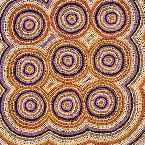 Aboriginal Artwork by Tasha Nampijinpa Collins, Ngapa Jukurrpa (Water Dreaming) - Puyurru, 46x46cm - ART ARK®