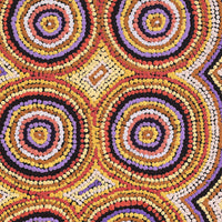 Aboriginal Artwork by Tasha Nampijinpa Collins, Ngapa Jukurrpa (Water Dreaming) - Puyurru, 46x46cm