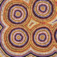 Aboriginal Artwork by Tasha Nampijinpa Collins, Ngapa Jukurrpa (Water Dreaming) - Puyurru, 46x46cm