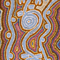 Aboriginal Artwork by Thomas Jangala Rice, Ngapa Jukurrpa (Water Dreaming) - Puyurru, 61x30cm