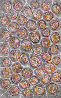 Aboriginal Artwork by Valda Napangardi Granites, Ngalyipi Jukurrpa (Snakevine Dreaming) - Mina Mina, 122x76cm
