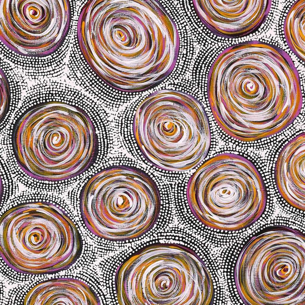 Aboriginal Art by Valda Napangardi Granites, Ngalyipi Jukurrpa (Snakevine Dreaming) - Mina Mina, 122x76cm - ART ARK®