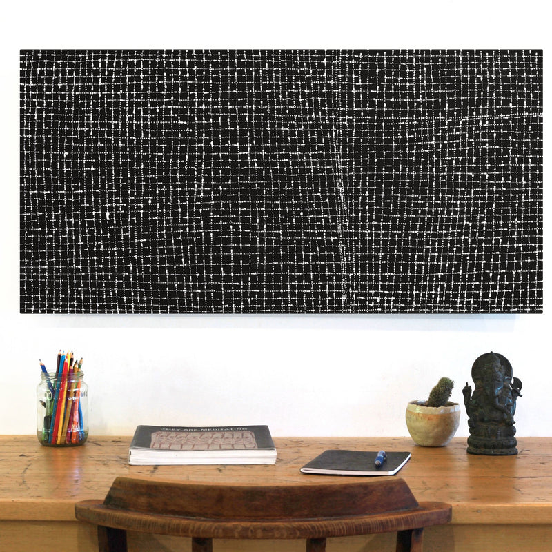 Aboriginal Artwork by Valda Napangardi Granites, Ngalyipi Jukurrpa (Snakevine Dreaming) - Mina Mina, 91x46cm