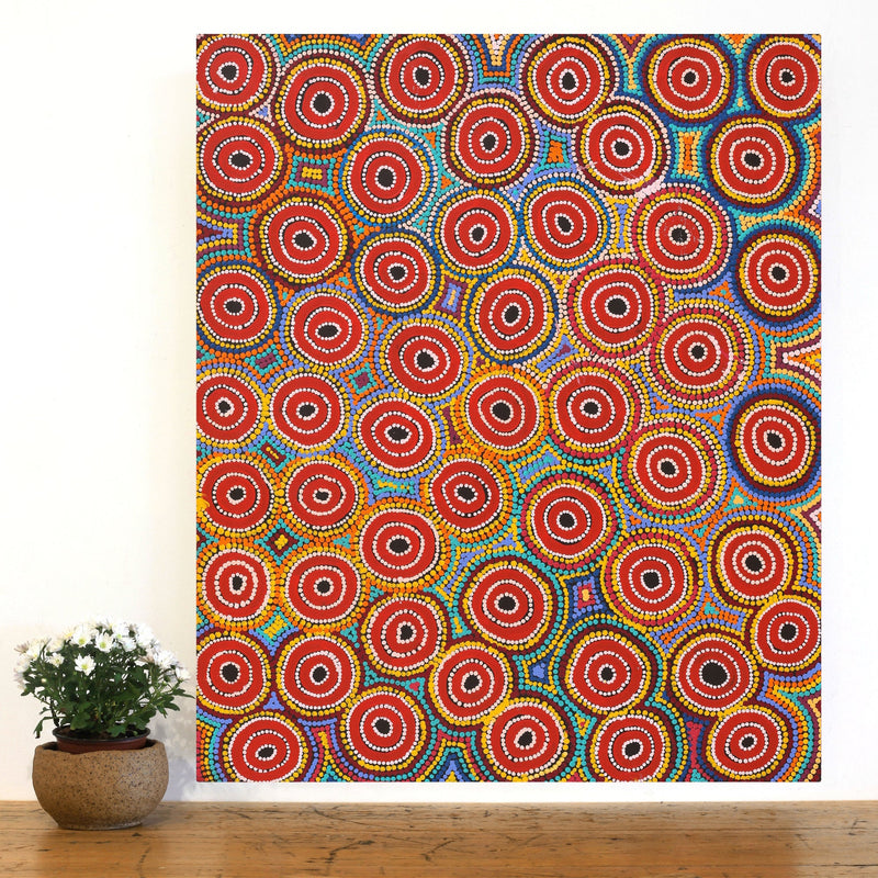Aboriginal Artwork by Valerie Napanangka Marshall, Pikilyi Jukurrpa (Vaughan Springs Dreaming), 91x76cm