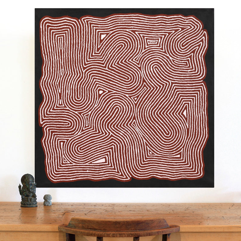 Aboriginal Artwork by Valerie Napanangka Marshall, Pikilyi Jukurrpa (Vaughan Springs Dreaming), 91x91cm