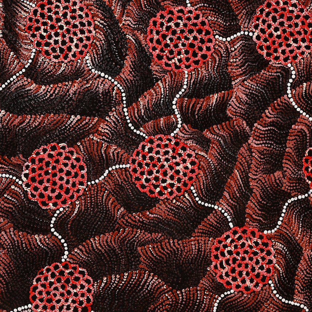 Aboriginal Artwork by Vanessa Nampijinpa Brown, Pamapardu Jukurrpa (Flying Ant Dreaming) - Warntungurru, 107x91cm