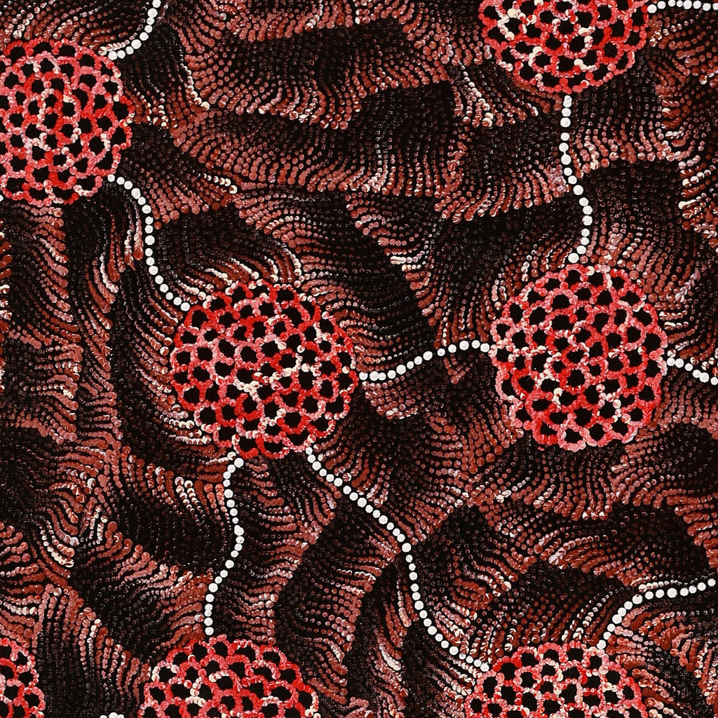 Aboriginal Artwork by Vanessa Nampijinpa Brown, Pamapardu Jukurrpa (Flying Ant Dreaming) - Warntungurru, 107x91cm