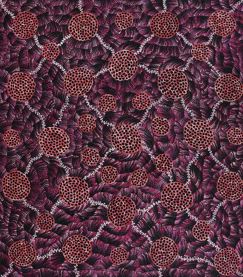 Aboriginal Artwork by Vanessa Nampijinpa Brown, Pamapardu Jukurrpa (Flying Ant Dreaming) - Warntungurru, 122x107cm