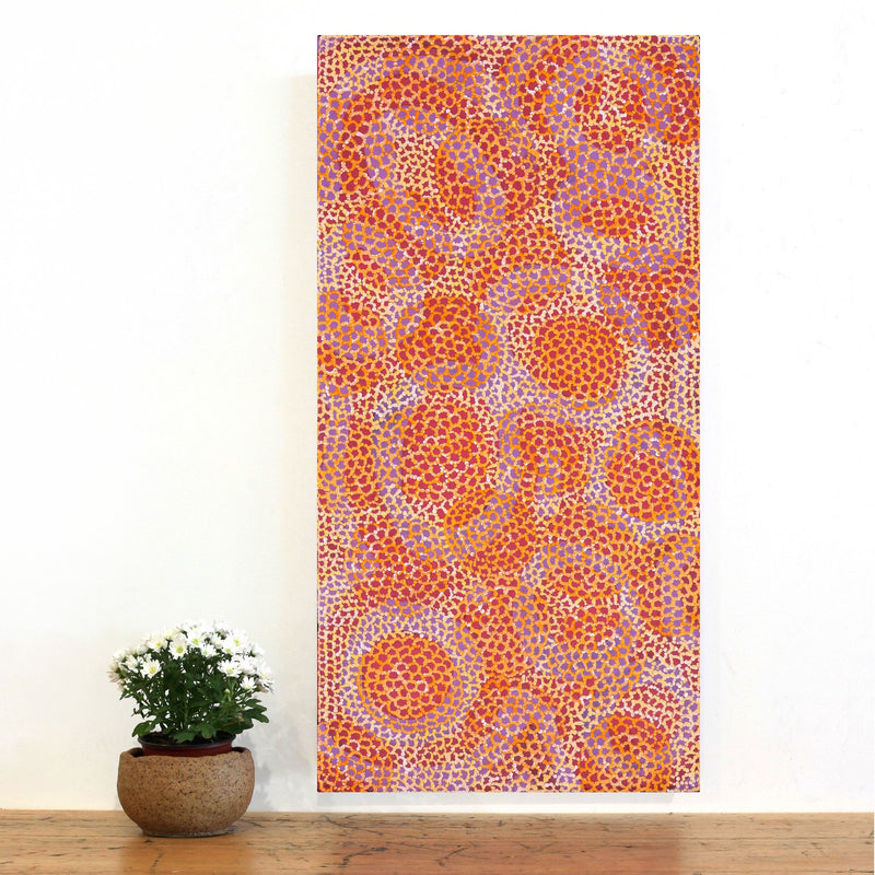 Aboriginal Artwork by Vanessa Nampijinpa Brown, Pamapardu Jukurrpa (Flying Ant Dreaming) - Warntungurru, 91x46cm